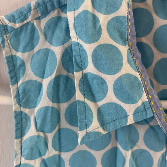 Boden white sleeveless button down shirt blouse with blue polka dots Size 8 - Picture 3 of 7